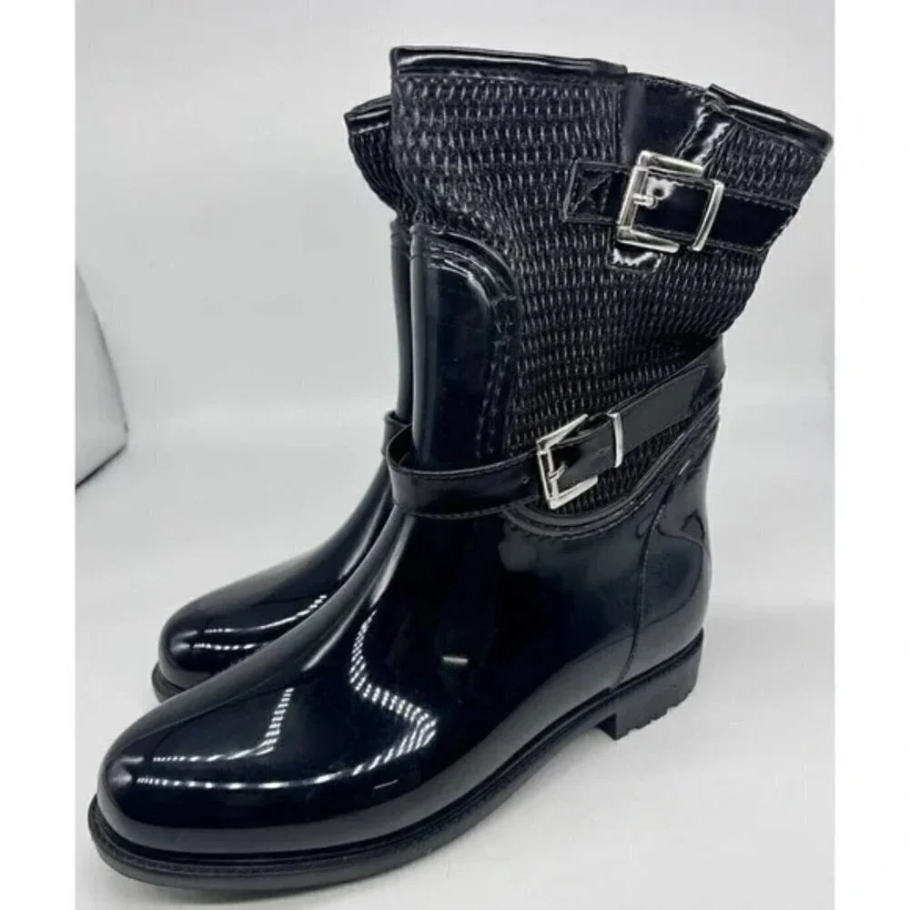 Aquatherm by Santana Canada Bianca Black Patent Leather Waterproof Snow Boots 6